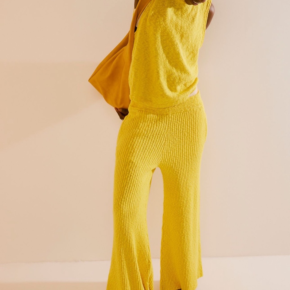 Free People Brown Knit Wide Leg Pants & Jumpsuit Set